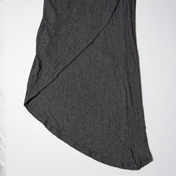 Lush Bodycon Dress NWT Sleeveless Asymmetrical Maxi Dress Small Charcoal Gray - Picture 8 of 9